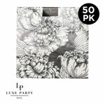 Luxe Party Printed Lunch Napkins 50 Lunch Napkins - 6.5" x 6.5" Black and White Paper Lunch Napkins | 50 Napkins