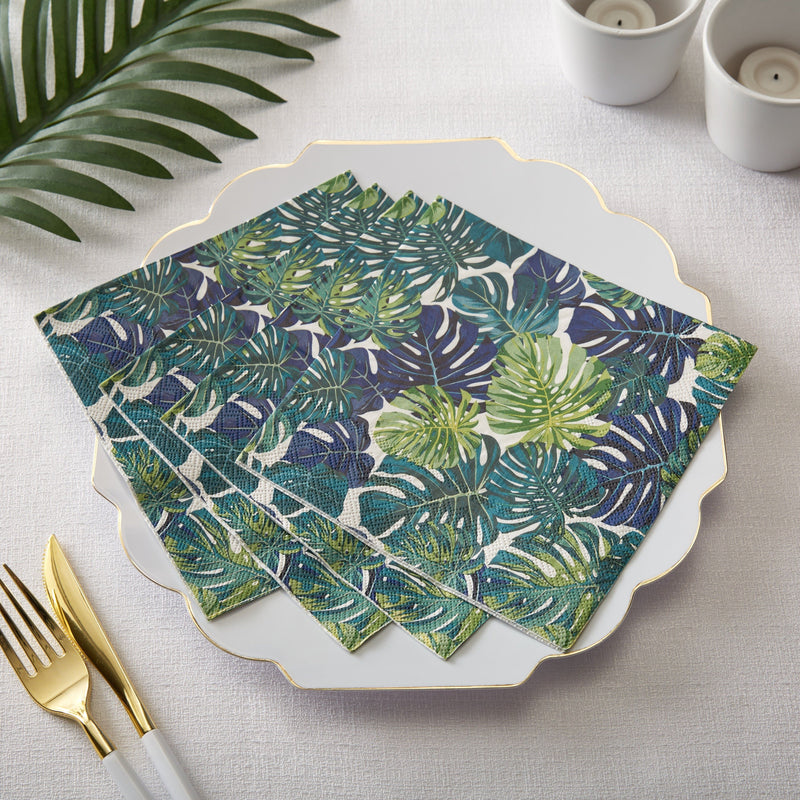 Luxe Party Printed Lunch Napkins 50 Lunch Napkins - 6.5" x 6.5" Palm Leaf Paper Lunch Napkins | 50 Napkins