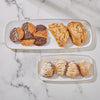 Luxe Party Serving Trays White and Gold Large and Small Combo Plastic Trays | 6 Trays