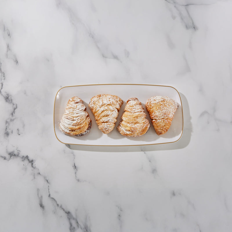 Luxe Party Serving Trays White and Gold Small Plastic Trays | 6 Trays