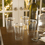 Luxe Party Tumblers Luxe 12 Oz Clear Plastic • Gold Plastic Cups  | 20 Cups