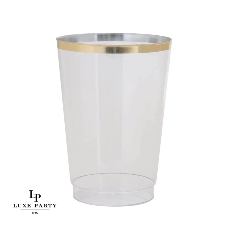 Luxe Tumblers Tumblers Luxe 9 Oz Clear Plastic • Gold Plastic Cups | 20 Cups