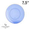 Round Accent Plastic Plates 7.25" Appetizer Plates Transparent Bartenura Blue  • Gold Round Plastic Plates | 10 Pack