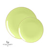 Round Accent Plastic Plates Lime • Gold Round Plastic Plates | 10 Pack