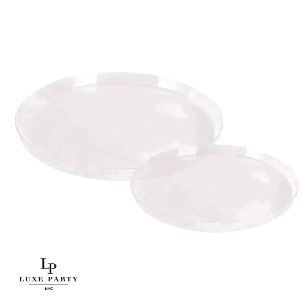 Round Accent Plastic Plates Round Clear Walled Plastic Plates | 10 Pack