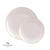 Round Accent Plastic Plates Round Linen • Gold Plastic Plates | 10 Pack