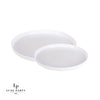 Round Accent Plastic Plates Round White Walled Plastic Plates | 10 Pack