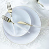 Round Accent Plastic Plates White • Gold Round Plastic  Plates | 10 Pack