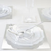 Scallop Design Plastic Plates Scalloped Clear Base Silver • White Plastic Plates | 10 Pack