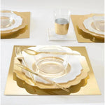 Scallop Design Plastic Plates Scalloped Clear Gold Plastic Plates | 10 Pack