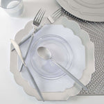 Scallop Design Plastic Plates Scalloped Silver Plastic Plates | 10 Pack