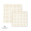 Square Accent Pattern Plastic Plates Square Clear • Gold Pattern Plastic Plates | 10 Plates