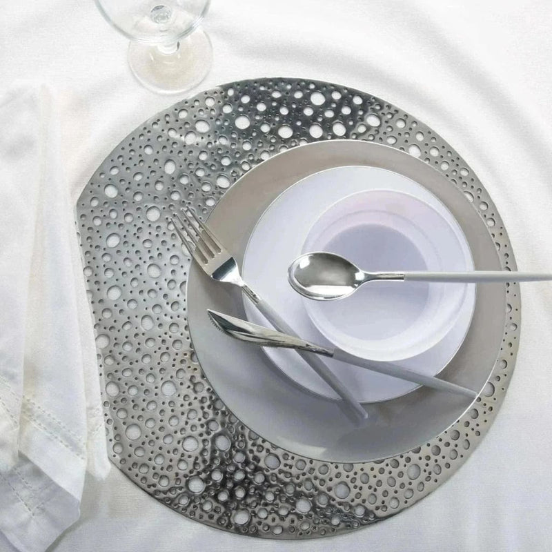 The Moon Placemats Home Details Round Moon Laser Cut Placemat in Silver