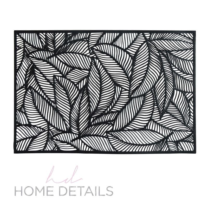 The Pear Placemats Home Details Pear Leaf Laser Cut Placemat in Black