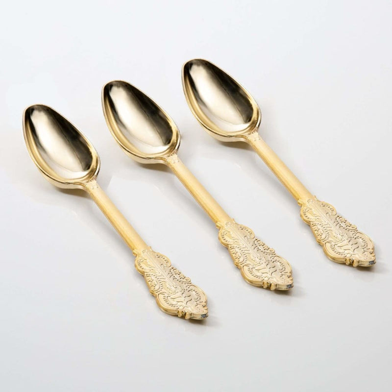 Venetian Handle Spoons Venetian Design Gold Plastic Spoons | 20 Spoons