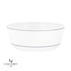 Accent Bowls Soup Bowls 14 Oz. Round White • Silver Plastic Bowls | 10 Pack