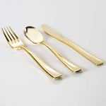 Classic Flatware Cutlery Sets Gold Plastic Cutlery Combo Set | 36 Pieces