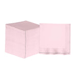 Luxe Party Napkins 20 Beverage Napkins - 5" x 5" Blush with Silver Stripe Paper Cocktail Napkins | 20 Napkins