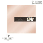 Luxe Party NYC Chargers 12" Rose Gold Square Light Weight Mirror Charger Plate | 1 Charger