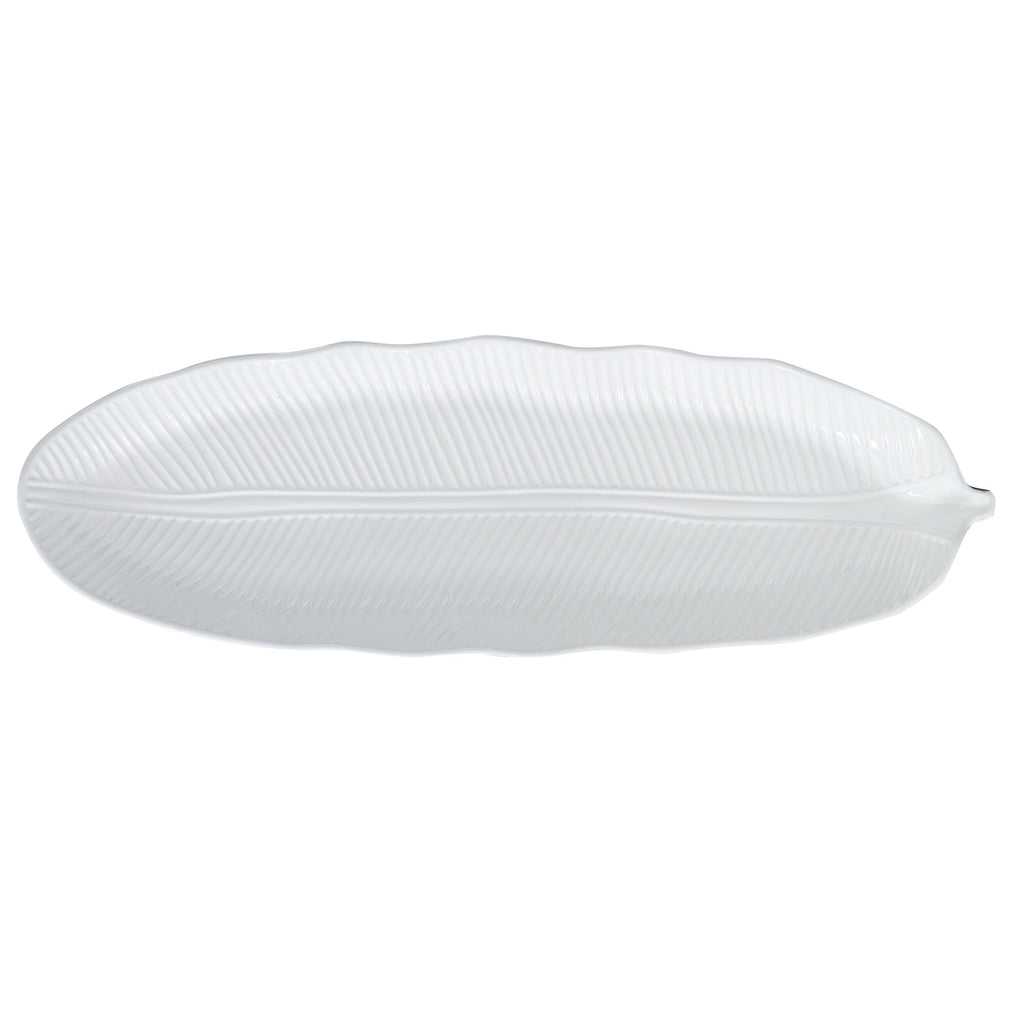 Luxe Party NYC Chargers Leaf White Plastic Charger Plate | 1 Charger