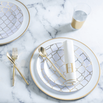 Luxe Party NYC Chargers White and Gold Plastic Charger Plate | 1 Charger