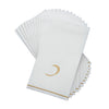 Luxe Party NYC Napkins 14 Guest Napkins - 4.25" x 7.75" White and Gold Hebrew KAF Paper Dinner Napkins | 14 Napkins