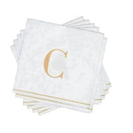 Luxe Party NYC Napkins 16 Cocktail Napkins - 5" x 5" Letter C Gold Monogram Cocktail Paper Disposable Napkins | 16 Napkins