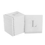 Luxe Party NYC Napkins 16 Cocktail Napkins - 5" x 5" Letter L Silver Monogram Cocktail Paper Disposable Napkins | 16 Napkins