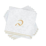 Luxe Party NYC Napkins 16 Cocktail Napkins - 5" x 5" White and Gold Hebrew BET Paper Cocktail Napkins | 16 Napkins