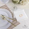 Luxe Party NYC Napkins 16 Cocktail Napkins - 5" x 5" White and Gold Hebrew SAMACH Paper Cocktail Napkins | 16 Napkins