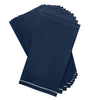 Luxe Party NYC Napkins 16 Dinner Napkins Navy and Silver Stripe Guest Paper Napkins | 16 Napkins