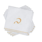 Luxe Party NYC Napkins 16 Napkins / White and Gold 16 PK White and Gold Hebrew Cocktail Paper Napkins  - BET