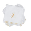 Luxe Party NYC Napkins 16 Napkins / White and Gold 16 PK White and Gold Hebrew Cocktail Paper Napkins  - DALET