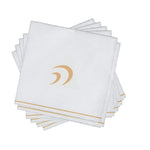 16 PK White and Gold Hebrew Cocktail Paper Napkins - HEY - Luxe Party NYC