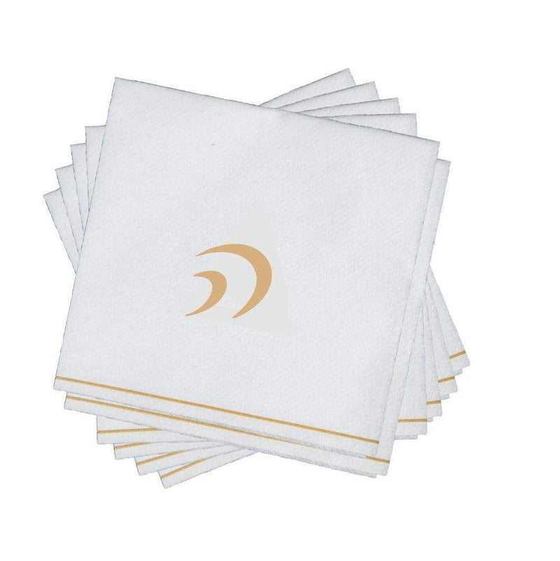 Luxe Party NYC Napkins 16 Napkins / White and Gold 16 PK White and Gold Hebrew Cocktail Paper Napkins  - HEY