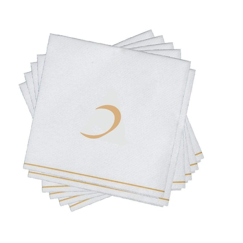 Luxe Party NYC Napkins 16 Napkins / White and Gold 16 PK White and Gold Hebrew Cocktail Paper Napkins  - KAF