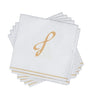 16 PK White and Gold Hebrew Cocktail Paper Napkins - LAMED - Luxe Party NYC