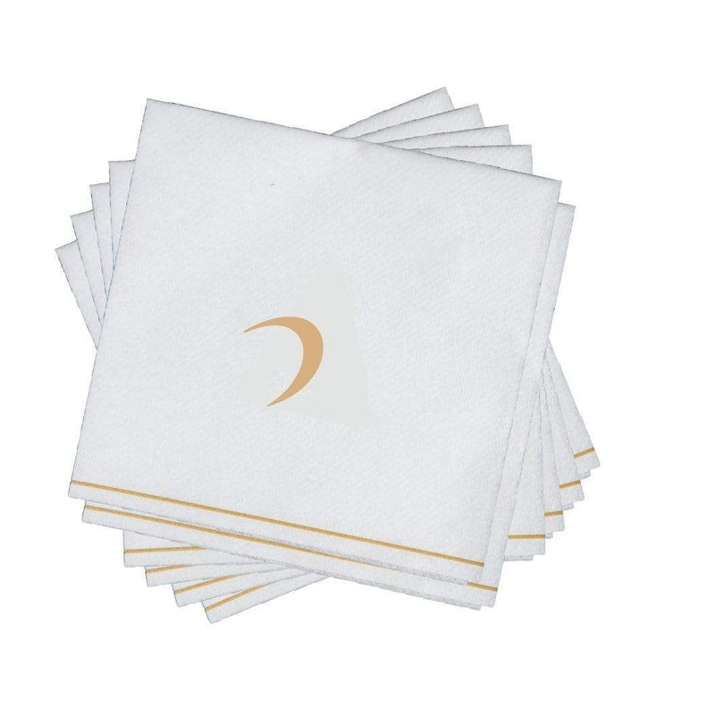 Luxe Party NYC Napkins 16 Napkins / White and Gold 16 PK White and Gold Hebrew Cocktail Paper Napkins  - RAYSH