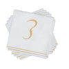 Luxe Party NYC Napkins 16 Napkins / White and Gold 16 PK White and Gold Hebrew Cocktail Paper Napkins  - TZADI