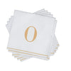 Luxe Party NYC Napkins 16 Napkins / White and Gold O - Bodoni Script Single Initial Paper Beverage Napkins