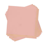 Luxe Party NYC Napkins 20 Beverage Napkins - 5" x 5" Coral with Gold Stripe Paper Cocktail Napkins | 20 Napkins