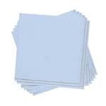 Luxe Party NYC Napkins 20 Beverage Napkins - 5" x 5" Ice Blue with Silver Stripe Paper Cocktail Napkins | 20 Napkins