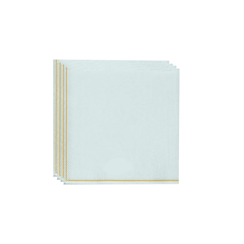 Luxe Party NYC Napkins 20 PK Mint with Gold Stripe Lunch Paper Napkins