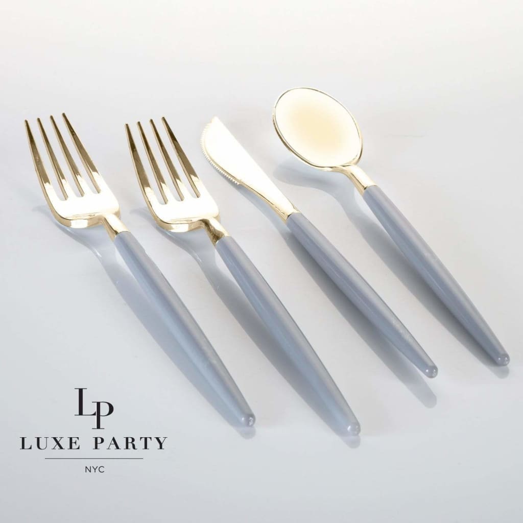 Bella Plastic Cutlery  White & Gold – Clementine WP