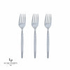 Luxe Party NYC Two Tone Mini 20 Mini Forks Silver Glitter Plastic Mini Forks | 20 Forks