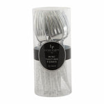 Luxe Party NYC Two Tone Mini 20 Mini Forks Silver Glitter Plastic Mini Forks | 20 Forks