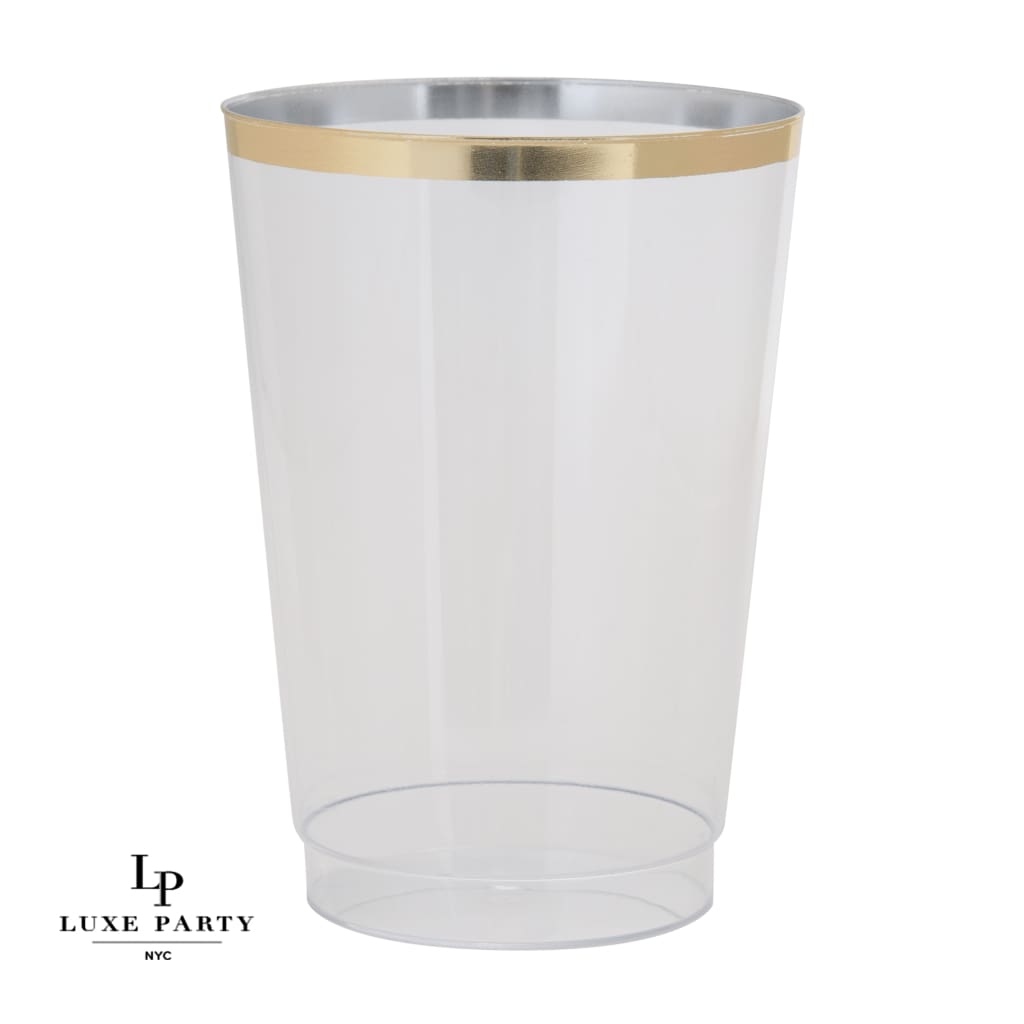 Premium Plastic Cups, 12 oz, Gold - 20 count