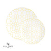 Round Accent Pattern Plastic Plates 10.25" Dinner Plates Round White • Gold X  Pattern Plastic Plates | 10 Pack