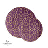 Round Accent Pattern Plastic Plates Round Purple • Gold Pattern Plastic Plates | 10 Pack