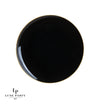 Round Accent Plastic Plates Round Black • Gold Plastic Plates | 10 Pack